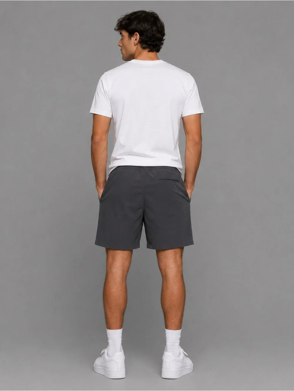 Stylus Men’s Gray Performance Stretch Athletic Casual Shorts Size L Large